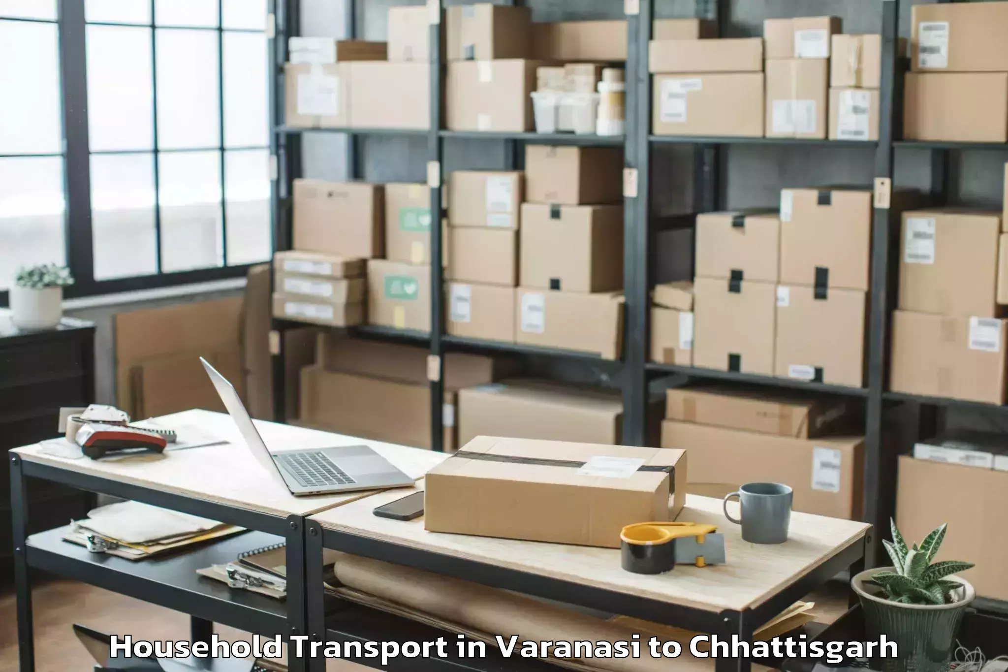 Trusted Varanasi to Mahasamund Household Transport